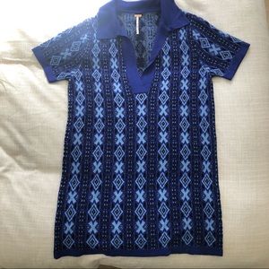 NEW Free People Kitt Mini Dress Blue XS $128